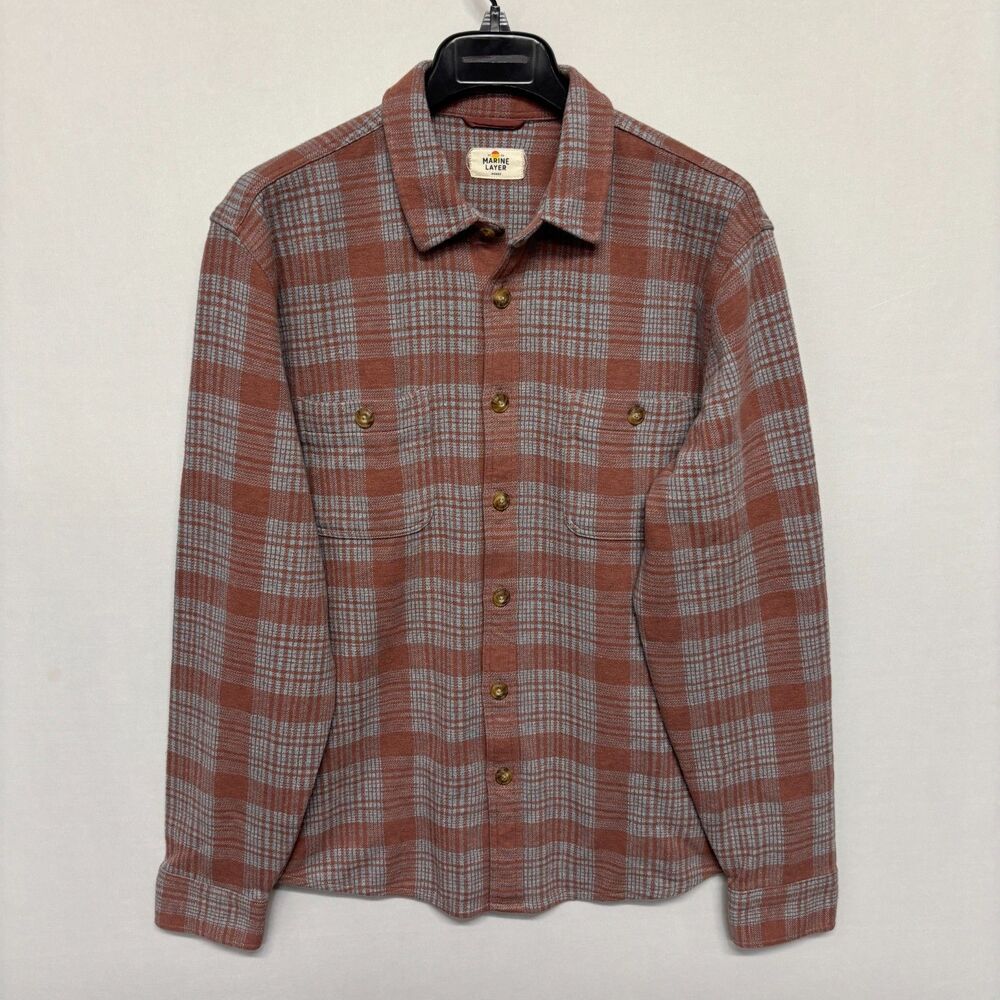 Marine Layer Men Pacifica Stretch Twill Overshirt Shirt Size Marge M/L C138 -17